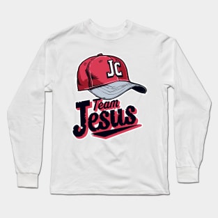 Team Jesus Baseball Hat Jersey Image Long Sleeve T-Shirt